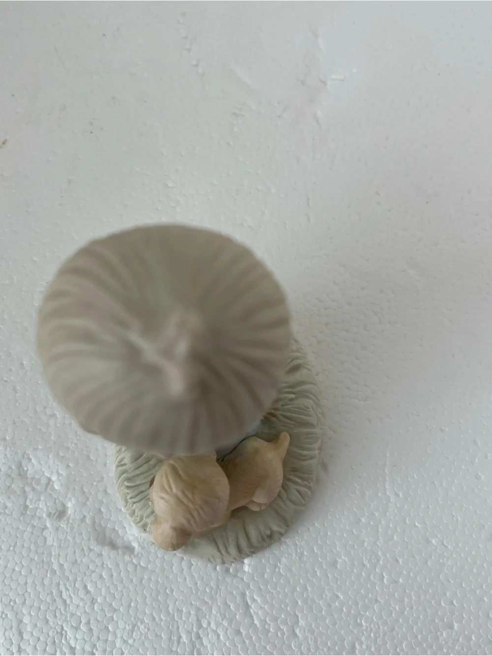 Enesco White Porcelain Figurine Base with Jonathan David Marking signature